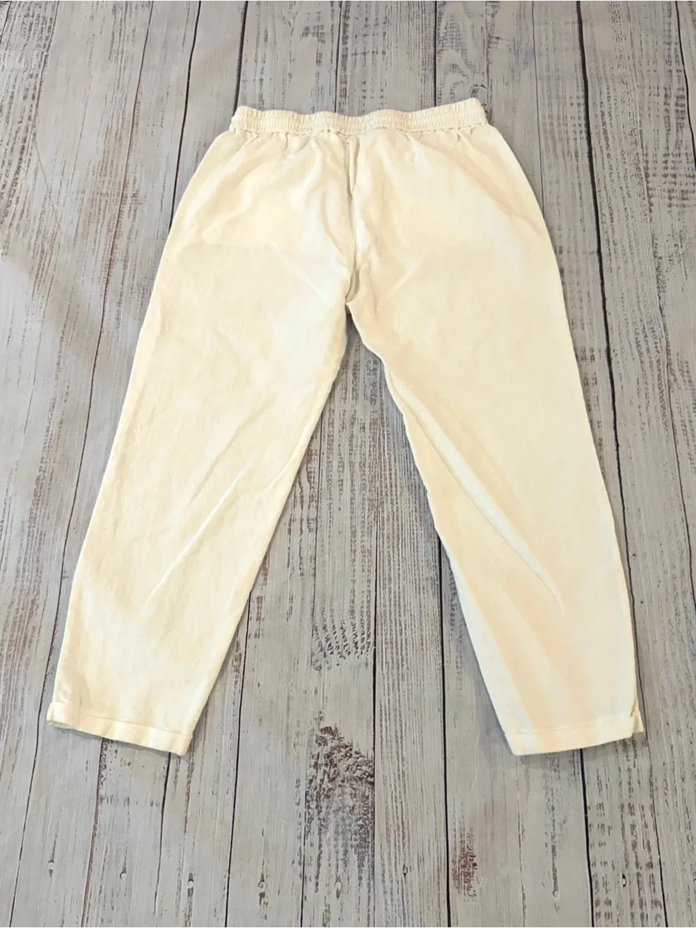 J.Crew Linen-Cotton Drawstring White Pant For Women  Size 6 Lightweight